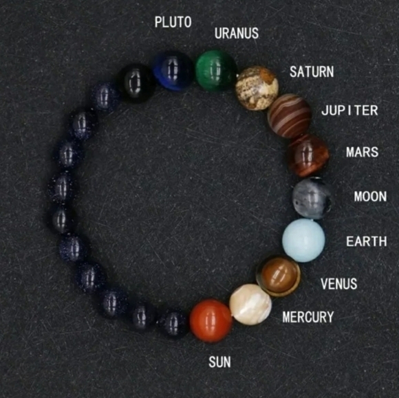 Eight planets natural stone beaded‎ bracelet - Picture 5 of 5